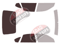 Gabarit vitrage - kit 3/4 arrière - Subaru Legacy (4) Berline 4 portes (2003 - 2009)
