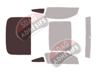 Gabarit vitrage - kit 3/4 arrière - Ford Mustang (5) Coupe 2 portes (2009 - 2015)