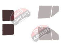 Gabarit vitrage - kit 3/4 arrière - Ford Connect (1) Transit Utilitaire 4 portes (2002 - 2013)