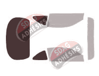 Gabarit vitrage - kit 3/4 arrière - Ford ZX 2 Coupé 3 portes (1996 - 2003)