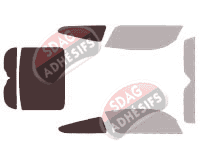 Gabarit vitrage - kit 3/4 arrière - Smart Roadster 3 portes (2003 - 2005)