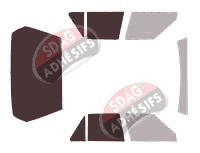 Gabarit vitrage - kit 3/4 arrière - Renault R 11 5 portes (1983 - 1989) Gabarit vitrage - kit 3/4 arrière - Renault R 11 5 portes (1983 - 1989)