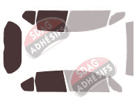 Gabarit vitrage - kit 3/4 arrière - Honda Fit (2) 5 portes (2007 - 2014)