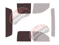 Gabarit vitrage - kit 3/4 arrière - Mitsubishi Raider (1) Crew Cab Pick-up 4 portes (2005 - 2010)