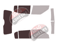 Gabarit vitrage - kit 3/4 arrière - Skoda Fabia (2) 5 portes (2007 - 2014) Gabarit vitrage - kit 3/4 arrière - Skoda Fabia (2) 5 portes (2007 - 2014)