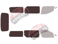 Gabarit vitrage - kit 3/4 arrière - Hyundai Satellite (2) 5 portes (2007 - 2023)