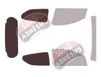 Gabarit vitrage - kit 3/4 arrière - Nissan Pixo 5 portes (depuis 2009)