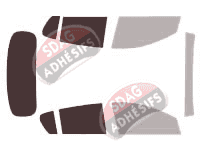 Gabarit vitrage - kit 3/4 arrière - Hyundai i20 (1) 5 portes (2009 - 2014)