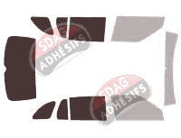 Gabarit vitrage - kit 3/4 arrière - Skoda Fabia (2) Combi Break 5 portes (2007 - 2015)