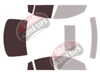 Gabarit vitrage - kit 3/4 arrière - Mazda 3 (2) Berline 4 portes (2009 - 2013)