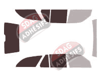 Gabarit vitrage - kit 3/4 arrière - Mercedes-Benz Classe C (1) Break 5 portes (1995 - 2000)