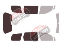 Gabarit vitrage - kit 3/4 arrière - Mitsubishi Space (3) Wagon 5 portes (1999 - 2004)