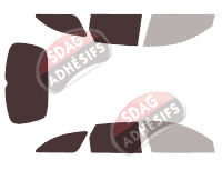 Gabarit vitrage - kit 3/4 arrière - Nissan Primera (3) Break 5 portes (2002 - 2008)