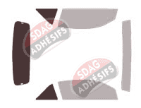 Gabarit vitrage - kit 3/4 arrière - Ford Mustang (5) Cabriolet 2 portes (2010 - 2015)