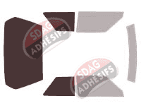 Gabarit vitrage - kit 3/4 arrière - Renault R 11 3 portes (1983 - 1989) Gabarit vitrage - kit 3/4 arrière - Renault R 11 3 portes (1983 - 1989)