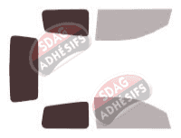 Gabarit vitrage - kit 3/4 arrière - Daihatsu Cuore (6) 3 portes (2003 - 2008)
