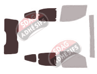 Gabarit vitrage - kit 3/4 arrière - Fiat Qubo (1) Fiorino 5 portes (depuis 2008)