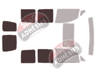 Gabarit vitrage - kit 3/4 arrière - Volkswagen Caddy (3) 5 portes (2004 - 2016)