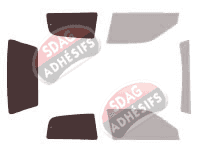 Gabarit vitrage - kit 3/4 arrière - Nissan Sunny (7) 3 portes (1991 - 1996)