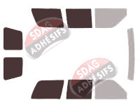 Gabarit vitrage - kit 3/4 arrière - Cadillac Escalade (1) 2 Portes Arriéres 5 portes (1998 - 2001)