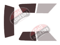 Gabarit vitrage - kit 3/4 arrière - Cadillac Deville (10) Berline 4 portes (1971 - 1976)