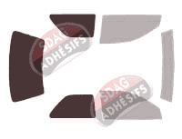Gabarit vitrage - kit 3/4 arrière - Geo Metro (1) H 3 portes (1995 - 1998)