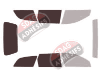 Gabarit vitrage - kit 3/4 arrière - Daewoo Nubira (2) Break 5 portes (2002 - 2008)