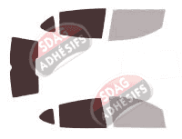 Gabarit vitrage - kit 3/4 arrière - Daewoo Rezzo Tacuma 5 portes (2000 - 2008)