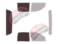 Gabarit vitrage - kit 3/4 arrière - Dodge Dakota (3) Quad Cab Pick-up 4 portes (2005 - 2013)