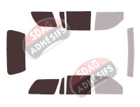 Gabarit vitrage - kit 3/4 arrière - Dodge Durango (1) 5 portes (1998 - 2004)