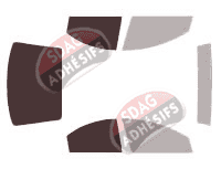 Gabarit vitrage - kit 3/4 arrière - Dodge Neon (2) Berline 4 portes (2000 - 2005)