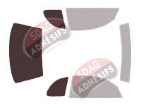 Gabarit vitrage - kit 3/4 arrière - Dodge Neon (1) Coupé 2 portes (1995 - 1999)