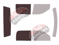 Gabarit vitrage - kit 3/4 arrière - Dodge Ram (4) Crew Cab Pick-up 4 portes (2009 - 2018)