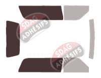 Gabarit vitrage - kit 3/4 arrière - Gmc Yukon (1) 3 portes (1992 - 1999)