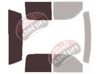 Gabarit vitrage - kit 3/4 arrière - Gmc Sierra (2) Crew Cab Pick-up 4 portes (1999 - 2006)