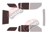 Gabarit vitrage - kit 3/4 arrière - Gmc Envoy (2) XUV 5 portes (2004 - 2009)