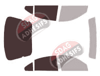 Gabarit vitrage - kit 3/4 arrière - Oldsmobile Alero Berline 4 portes (1999 - 2004)