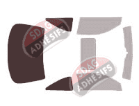 Gabarit vitrage - kit 3/4 arrière - Acura CL (2) Coupé 2 portes (2001 - 2004)