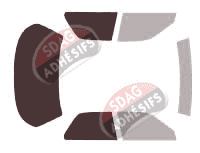 Gabarit vitrage - kit 3/4 arrière - Acura Integra (2) Berline 4 portes (1989 - 1993)