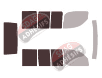 Gabarit vitrage - kit 3/4 arrière - Fiat Doblo (1) 4 portes (2001 - 2009) Gabarit vitrage - kit 3/4 arrière - Fiat Doblo (1) 4 portes (2001 - 2009)