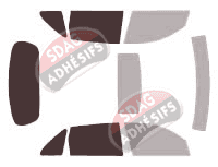 Gabarit vitrage - kit 3/4 arrière - Acura MDX (2) 5 portes (2007 - 2013)