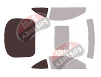 Gabarit vitrage - kit 3/4 arrière - Acura RSX Coupé 2 portes (2002 - 2006)