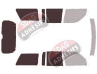 Gabarit vitrage - kit 3/4 arrière - Mercury Mountaineer (1) 5 portes (1997 - 2001)