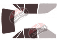 Gabarit vitrage - kit 3/4 arrière - Mercury Tracer (2) Berline 4 portes (1991 - 1996)