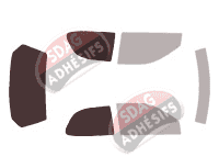 Gabarit vitrage - kit 3/4 arrière - Fiat Palio (1) 3 portes (1996 - 2009)