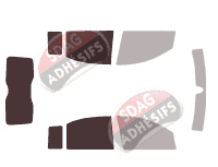 Gabarit vitrage - kit 3/4 arrière - Fiat Panda (2) 5 portes (2003 - 2012)