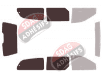 Gabarit vitrage - kit 3/4 arrière - Plymouth Grand Voyager (3) 5 portes (1995 - 2001)