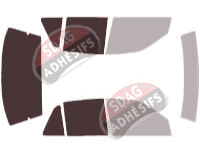Gabarit vitrage - kit 3/4 arrière - Pontiac Grand Am (4) Berline 4 portes (1992 - 1998)