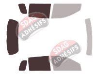 Gabarit vitrage - kit 3/4 arrière - Scion xA 5 portes (2004 - 2007)