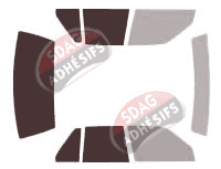 Gabarit vitrage - kit 3/4 arrière - Pontiac Sunbird Berline 4 portes (1988 - 1994)